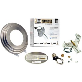 The Can Converter - R56, Recessed Can Light Conversion Kit, for Ceiling Light Fixture, Pendant Light, Hanging Light, Ceiling Fan, with 7’¾ Inch Beveled, Steel, Ceiling Medallion, Satin Nickel