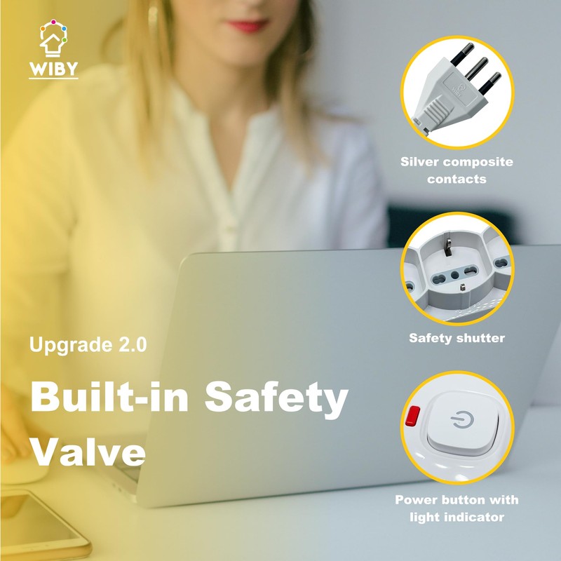 Wiby Power Strip with 4 Sockets (Schuko 10 A) Cable