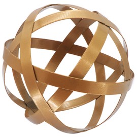 Kesywale Decorative Sphere Metal Band Ball Orbs Decorative Balls Home Decor Accents Tabletop Decorations for Living Room, Kitchen, Bedroom Centerpiece for Dining Room Coffee Table, Side Tables (Gold)