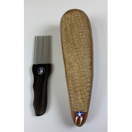 Guiro with PR Flag Diamond Cut