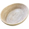 amololo14" Oval White Rattan Fruit Serving Basket,Table Décor Wicker Bread