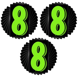 Versa-Tags 36 Number Eight (8) 7.5-Inch Green and Black Windshield Pricing Number Stickers for Car Dealers