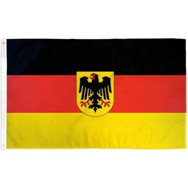 Trade Winds Germany Eagle 3 x 5 FT Flag w/ 6-Ft Spinning Flag Pole + Bracket (Tangle Free)