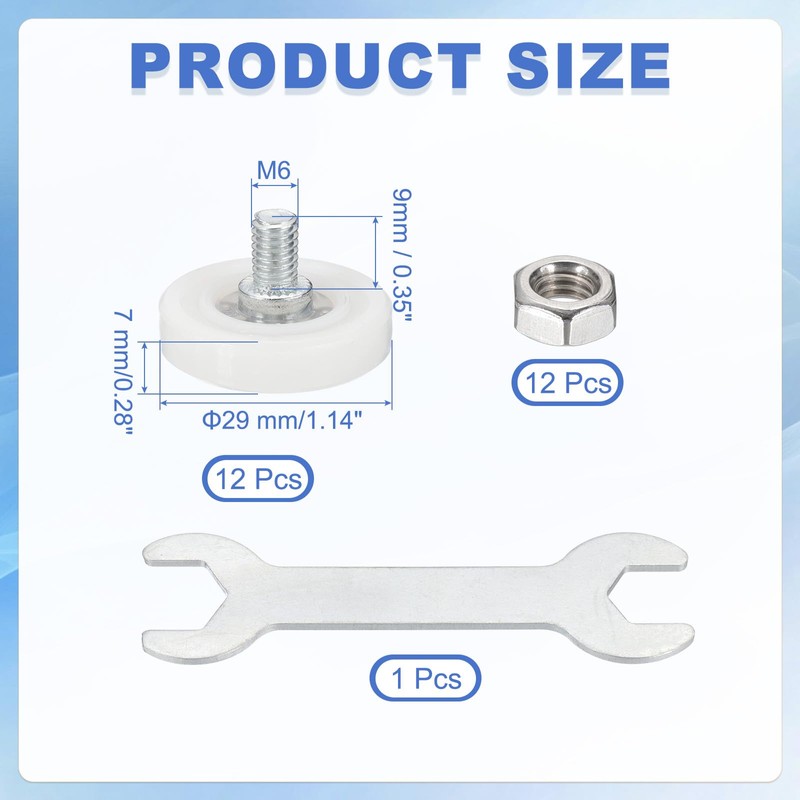sourcing map 29 mm Drawer Rollers Wheel Cabinet Positioning Sliding
