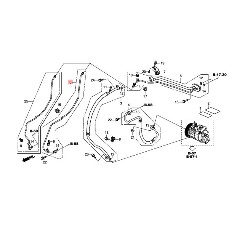 AC Condenser Compressor Line 80341‑T2F‑A01 Pressure Proof Improved Cooling Effect