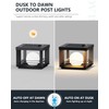 Solar Post Lights Outdoor, Modern Exterior Stainless Steel Pillar Light,