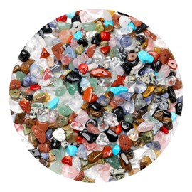 LAIDANLA Multicolor 400pcs Natural Chip Stone Beads 5-8mm Healing Crystal Irregular Gemstones Drilled DIY Loose Rocks Bead Crystal for Bracelet Earrings Necklace Jewelry Making Crafting