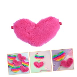 KOMBIUDA Travel Eye Mask for Airplane Boys and Girls Sleep Mask Heart Shape Plush Blindfold for Children