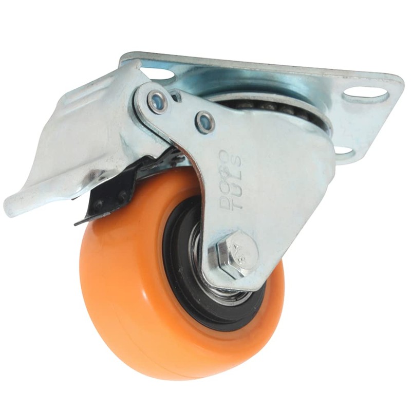 Dogotuls ZF5116 Rodaja PVC Giratoria y Freno, color Naranja, 2"