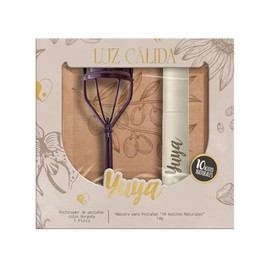 YUYA Luz Cálida - Set Enchinador de Pestañas Borgoña + Máscara 10 Aceites Naturales 10 g | Pestañas Largas, Curvatura Natural, Volumen y Definición | 