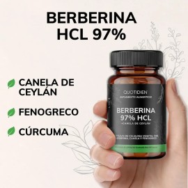 Berberina HCL 97% con Canela y Cúrcuma de Quotidien, Suplemento Vegano en Cápsulas