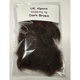 Flies4U - UK Alpaca Fly Tying Dubbing Material – 1g Premium Natural Fiber for Flies - Dark Brown