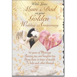 With love Mum and Dad On Your Golden Wedding Anniversary Card Lovely Verse