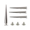 Weddecor 7mm x 40mm Screwback Silver Spike Cone Studs for