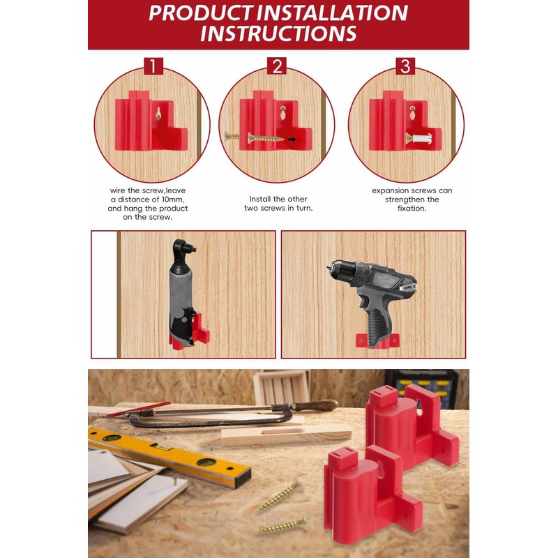 SNESAW 6-Pack Tool Holder Compatible with Milwaukee M12 12V Power