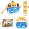 KMTJT Toddlers Wooden Noah's Ark Toy Animal Playset, Baptism Gifts