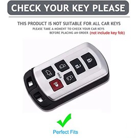 AIOEUOIA TPU For Key Fob Cover With KeyChain Fit for Toyota Sienna 2011-2020 Remote Smart Key Fob Shell (for Toyota A)