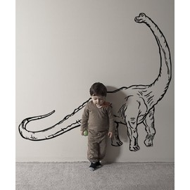 Dinosaur Dino Brachiosaurus Vinyl Wall Decal Sticker. (Black Color) 54in Tall X 60in Wide. #KRiley116s