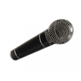 Miniblings Microphone Brooch Pin Badge Music Hip-Hop Rap MC Micro Black - Handmade Fashion Jewellery I Lapel Pin Button Pins, Metal