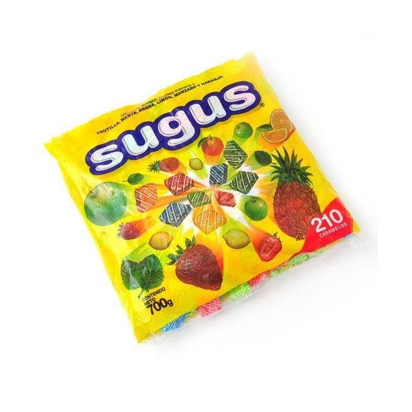 SUGUS Caramelos Masticables Sabor a Frutas Surtido 700 gr. -