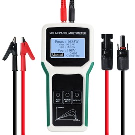 Solar Power Tester Multimeter Auto/Manual MPPT Detection, Real-Time No External Power Required 24V | 48V | 120V Systems Overload Protection for PV Systems Over-Voltage & Reverse Connection Protection