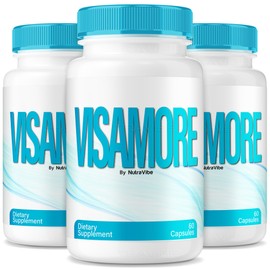 NutraVibe (3 Pack) Visamore Capsules – Visa More Eye Support Formula, Visamor Supports Vision Clarity, Focus & Comfort | Keep Your Eyes Healthy with Vismore, Easy-to-Take Daily Pills (180 Capsules)
