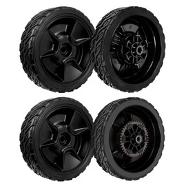 2 Pack 44710-VR8-N00ZA Front Wheels + 2 Pack 42710-VR8-N00ZA Rear Wheels, 8 Inch Replacement Wheels Kit Compatible with Hon-da HRN216 Walk Behind Lawn Mower, 4 Pack