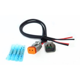 DT Connector Pigtail Cable Male and Female 1ft/30cm (2 Pin)