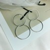 18k two-ring silver earrings drop ring earrings 3 colors double