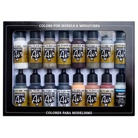 Vallejo Model Air Weathering Acrylic Paint Set for Air Brush - Assorted Colours (Pack of 16),17 ml (Pack of 16)