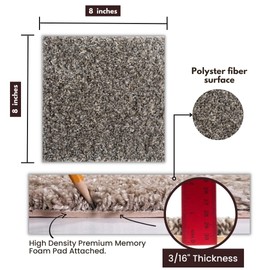 Smart Squares in A Snap Premium Made in The USA Carpet Tiles 8x8 Inch, Soft Padded, Seamless Appearance, Peel and Stick for Easy DIY Installation (Sample - 783 Ironside)