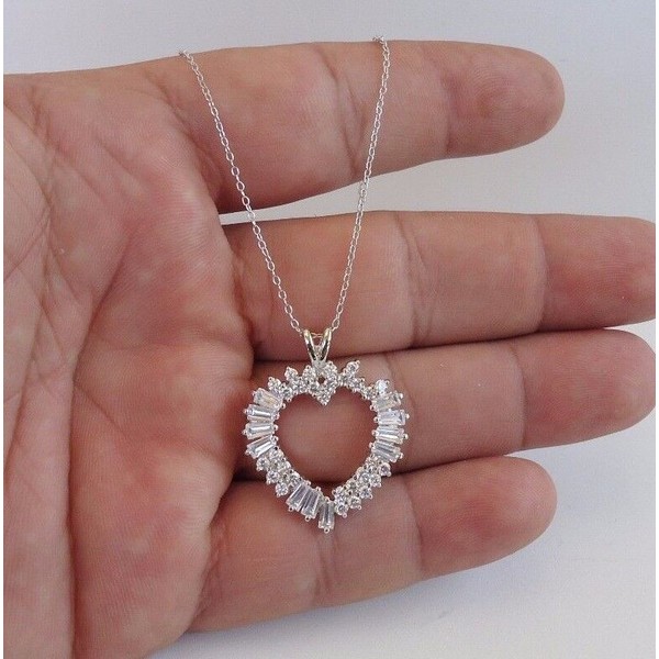 Unbranded 925 STERLING SILVER OPEN HEART NECKLACE PENDAND /18''