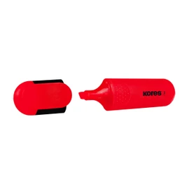 Kores Bright Liner Highlighter Pens, Chisel Tip, 0.5-5mm, Red (Box of 10)
