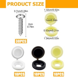 60 Pcs 304 Stainless Steel car number plate screws and caps, License Plate Screw Caps Car Fixing Kit, Car Number Plate screws and caps,White, beige and Black