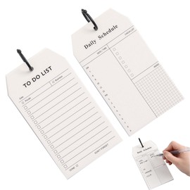 PAVIKE Todo List Daily Planner Notepad 52 Sheets x 2 Books Work Planner with Metal Loose Leaf Ring Daily Shopping List Compact Portable Stationery Learning Office