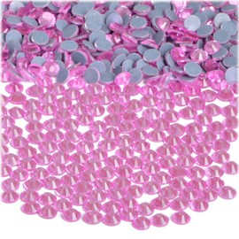 Bymitel Hotfix Rhinestones Flatback Crystal Rhinestones for Crafts Clothes DIY Decoration (Lt. Rose, SS10/2880pcs) 2.8mm