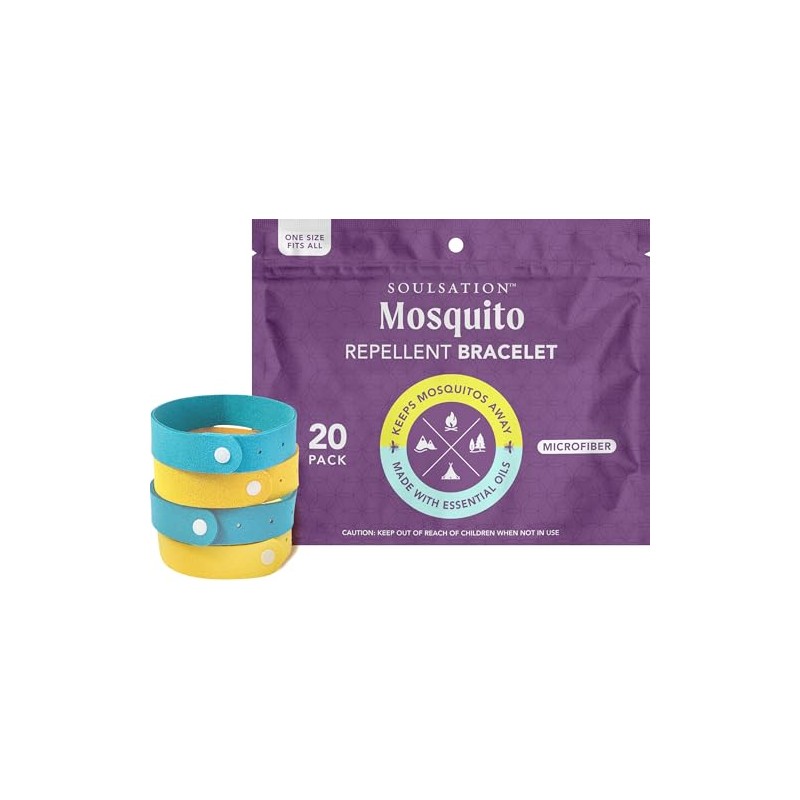 Soulsation 20 Pack Mosquito Repellent Bracelets Microfiber - for Kids