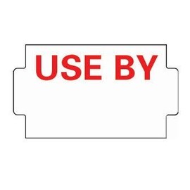 NOR 25x14mm USE by White Ptd Red Freezer Labels (15k) for NOR 3/9 B Price Gun