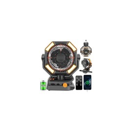 Dyienocs Portable Rechargeable Clip on Fan for Camping,20000mAh Battery Operated Powered Powered Fan with LED Light and Hanging Hook for Tents,Cordless Desk Fan with Remote