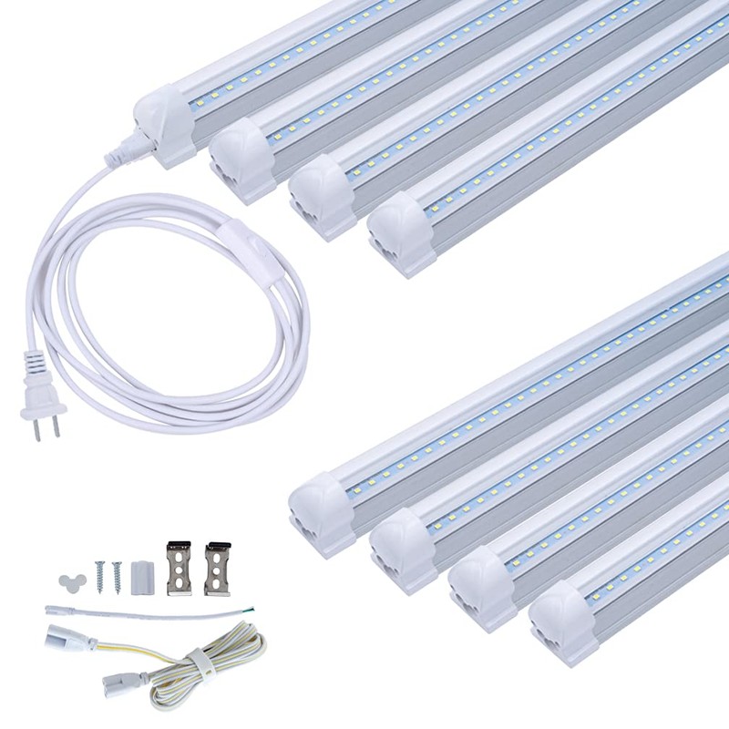WAHADI 8 Pack 4FT LED Shop Light 24W 4 Foot