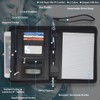 Junior Zippered Padfolio with A5 Notepad - Matt Black PU