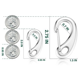 STEEL HAWK Carabiners 5 Packs of 2”, Stainless Steel Clips Marine Grade for Ropes, Keychain, Dog Leash, and Hiking