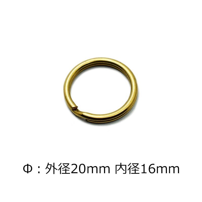 CHAOS Key Ring Keychain Parts, 0.6 inches (16 mm), Brass,