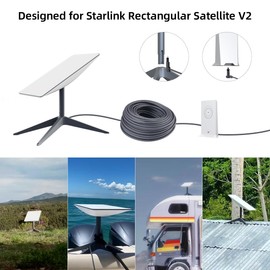 XTAR 150 FT Starlink Satellite Replacement Cable - Waterproof Extension for Starlink Rectangular Satellite V2