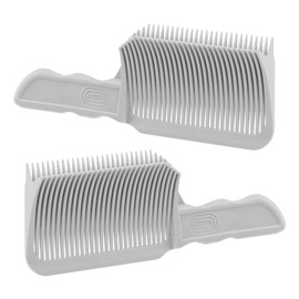 2PCS Barber Gradient Positioning Combs, Ergonomic Barber Fade Combs Professional Hair Cutting Comb Haircut Flat/Curved Positioning Clipper Comb for Blending Fades for Home, Salon