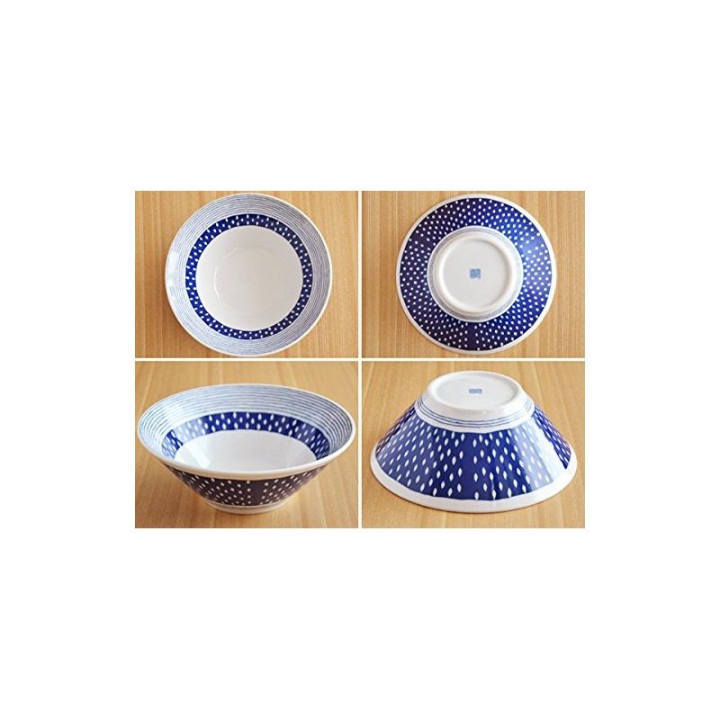 Tableware East Trapezoid Bowl, Large, Gyokusa, Blue Sou 8.1 inches