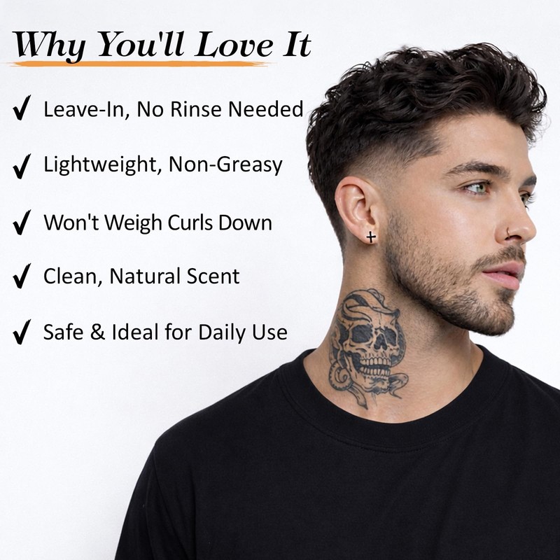 YEALIR Leave In Conditioner for Men, Frizz Control Hair Moisturizer,