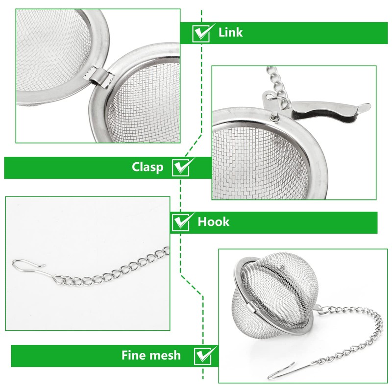GOYADA 15 Pcs 2 Inch Tea Strainer Ball, Stainless Steel