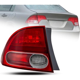 Tail Light Replacement for Honda Civic 2006 2007 2008 Sedan Taillight Assembly without Bulbs, Left/Driver Side, DOT/SAE Compliant, OEM: 33551SNAA02, HO2800165