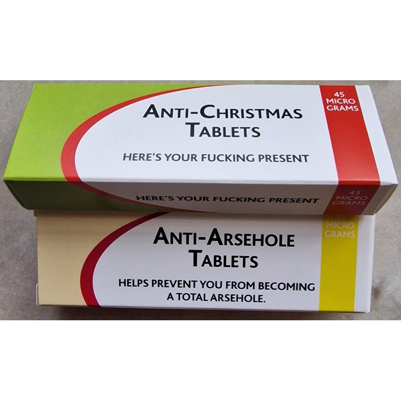 Christmas Fun Secret Santa Party Humbug Joke Prank Medication Pill